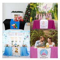 Promotion 100% Polyester Couleur Unie Publicité Mariage Anniversaire Salon Professionnel Affichage Logo d'Entreprise Personnalisé Chemin de Table
