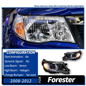 Compatible 2008-2012 for Forester Front Headlight Assembly Retrofit Kit 6000K LED Tear Design DRL Bi-Lens <b>Projector</b> <b>Lights</b> 12v L - Product Image 3