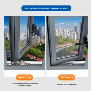 Dinggu – Lot de 4 loquets de fenêtre coulissants en acier inoxydable avec charnière et verrouillage, design léger et luxueux, sans perçage, prêt à l'emploi - Product Image 3