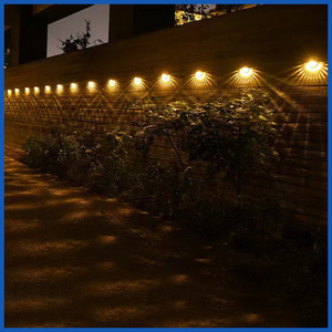 Lampe murale solaire Hejia, lot de 4, étanche, à induction, pour jardin, cour, balcon, villa, lumière décorative - Product Image 4