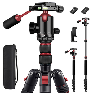 Professional Travel Tripod Aluminum Lightweight Compact 5-Leg Camera Tripod <strong>Bubble</strong> <strong>Level</strong> 360 <strong>Degree</strong> Ball Head Waterproof - Product Image 1