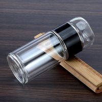 Bouteille à thé en verre à double paroi avec séparation thé/eau, personnalisable avec logo, produit le plus vendu sur Amazn Online Shopping