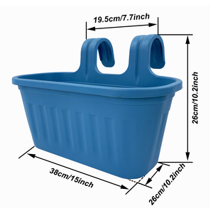 Jardín al aire libre oval colgante <span class=keywords><strong>de</strong></span> plástico <span class=keywords><strong>maceta</strong></span> <span class=keywords><strong>de</strong></span> flores ollas para barandillas balcón - Product Image 3