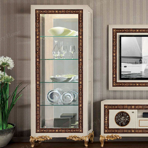 Vitrina de Lujo Real de Una Puerta, Tallada a Mano en Madera y Vidrio, para el Hogar, Sala de Estar - Product Image 2