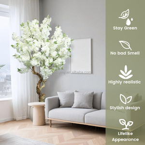 Gran oferta, árbol artificial blanco rosa hecho a medida para interiores, árbol de flor de cerezo blanco para decoración del hogar, diseño de interiores - Product Image 6