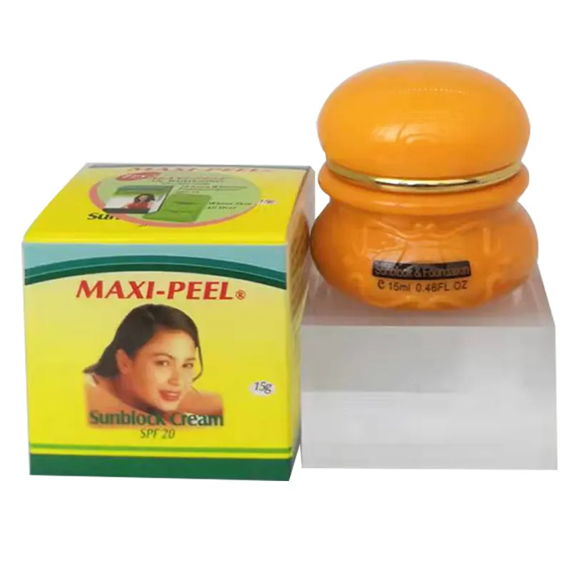 Maxipeel maxi-peel creme solar antienvelhecimento, clareamento nutritivo hidratante, protetor solar de pérola