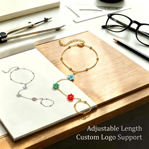 Pulsera <span class=keywords><strong>de</strong></span> cadena <span class=keywords><strong>de</strong></span> cuentas <span class=keywords><strong>de</strong></span> piedra al por mayor con dijes <span class=keywords><strong>de</strong></span> <span class=keywords><strong>acero</strong></span> <span class=keywords><strong>inoxidable</strong></span> chapado en oro <span class=keywords><strong>de</strong></span> 18k PVD para mujer, impermeable, para aniversario - Product Image 2