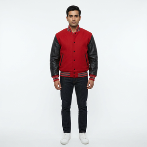 FINER THREADS Veste de baseball personnalisée brodée de haute qualité pour hommes, 100% coton, col montant, respirante, vêtements d'hiver - Product Image 1
