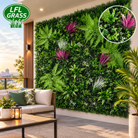 Panneau mural vert artificiel en feuillage mixte 3D personnalisé, mur vert tropical artificiel pour décoration extérieure et intérieure, hôtel, restaurant