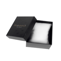 Boîte d'emballage rigide pour montre, noire mate, recyclable, avec couvercle amovible, impression dorée en relief, doublure en éponge