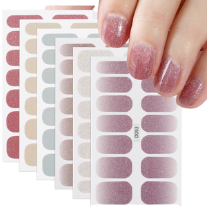 Nouveaux autocollants pour ongles imperméables, couleur unie, pailletés, film vernis à ongles, poudre flash, autocollants pour ongles tendance INS, vente en gros - Product Image 1
