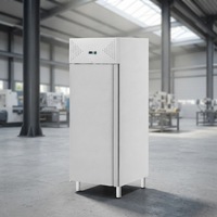 Réfrigérateur commercial à porte simple, vertical, en acier inoxydable, pour cuisine de restaurant