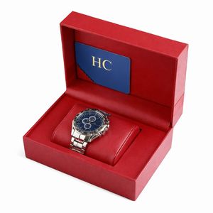 กล่องนาฬิกาวินเทจพรีเมียม กล่องโชว์เครื่องประดับหนัง PU แบบมีบานพับ กล่องใส่นาฬิกาหนัง PU ปั๊มฟอยล์โลโก้ตามสั่ง ขายส่ง - Product Image 2