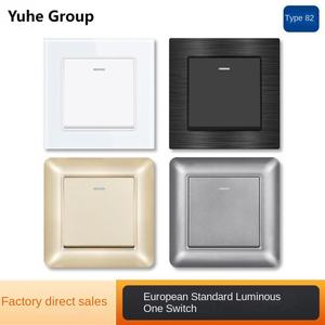 Interrupteur mural bidirectionnel à un seul bouton 86*86mm avec panneau tactile 10A, construction en aluminium et verre - Product Image 2