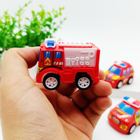 Truk Pemadam Kebakaran Mini Plastik Tarik Mundur dengan Tangga yang Dapat Diperpanjang, Mainan Kartun Bertenaga Gesekan untuk Usia 8-13 Tahun, Hadiah Unisex
