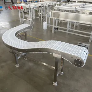 YA-VA Cosmetics Or Pharmaceutical Industry Use Tabletop Chain Conveyor System Slat Chain Conveyor