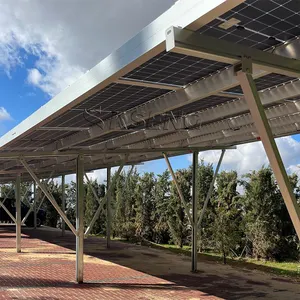 Instalasi cepat aluminium surya struktur parkir PV sistem pemasangan Carport surya Racking karport surya