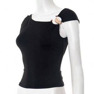 Hauts Courts Décontractés pour Femme, Sexy, Épaules Dénudées, Dos Nu, Couleur Unie et Design Asymétrique Tendance - Product Image 4