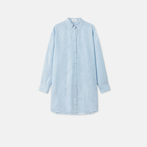 Custom Stripes Spring Loose Summer Lace Long Turn-down Collar <b>Drop</b> Shoulder Long Sleeves Tied Open-<b>backed</b> Poplin Shirt Women's - Product Image 2