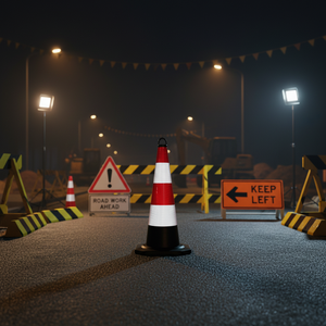 Cône de signalisation routière standard à haute intensité, réfléchissant prismatique, à combustion continue, en matériau PE - Product Image 6