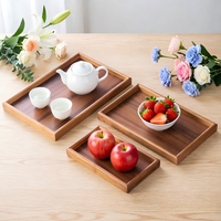 Plateau à thé en bois de noyer de style chinois de qualité supérieure pour le salon, pour servir des collations, des desserts et des ensembles de thé, élégant plateau de service en bois