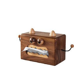 Caja de pañuelos de madera con diseño de monstruo, hecha a mano, para sala de estar o mesa de comedor - Product Image 5