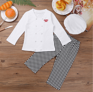 Tenue de Cosplay de carnaval pour bébé garçon et fille, ensemble chapeau et T-shirt à enfiler, Costume de Chef pour garderie <span class=keywords><strong>cuisinier</strong></span>, uniforme de cuisine - Product Image 3