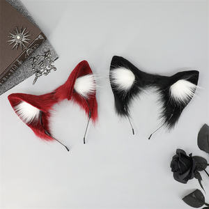 Oreilles de chat (pain en forme d'oreille de chat cuit à la vapeur) cerceau de <span class=keywords><strong>cheveux</strong></span> renard décoration de <span class=keywords><strong>cheveux</strong></span> en peluche simulation de coeur de fille désir pur - Product Image 2