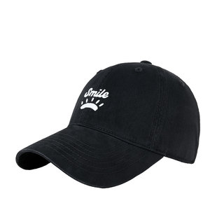 Gorra de béisbol unisex de sarga de algodón con logo de sonrisa, sombrero de protección solar - Product Image 1