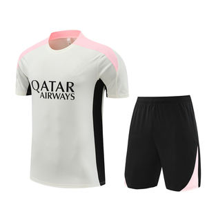 Tenues de football d'été, ensemble d'entraînement à manches courtes, maillot 24/25 Paris, polyester respirant, séchage rapide, col rond, unisexe, athlétique - Product Image 2