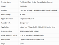 Support de barre omnibus isolée en cuivre monophasé AMJ DMC pour appareillage basse tension
