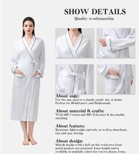 Sunhome China Factory Price Pajamas Full Sleeve Waffle Bathrobes Unisex Cheap Women Sleepwear