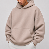 Sweat à capuche oversize épais pour homme, épaules tombantes, streetwear, personnalisable