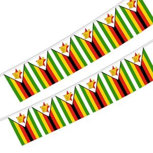 ธงประดับรูปธงชาติแอฟริกา ทำจากโพลีเอสเตอร์สำหรับใช้งานกลางแจ้ง ประเทศซิมบับเว เหมาะสำหรับตกแต่งงานเทศกาลประจำชาติ - Product Image 2