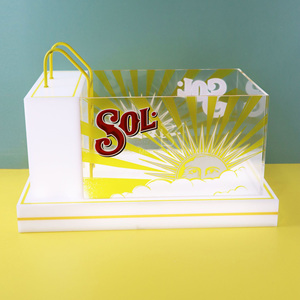 Mingxin Barware sol Led Seau À Glace Transparent Couleur Rectangle Rack Présentateur - Product Image 4