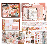 Kit de Diario de Flores Vintage en Acuarela Simno, Caja Completa de Suministros para Scrapbooking Floral con Cuaderno y Pegatinas PET