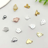 Accessoires de bijoux DIY transfrontaliers très demandés : Fermoirs magnétiques électroplaqués en forme de cœur et d'étoile pour la connexion de bracelets et colliers
