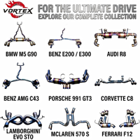 Système d'échappement arrière à soupape en acier inoxydable Vortex pour Porsche Cayenne avec embouts triples en carbone et système de tuyauterie Mod Line