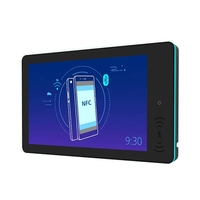 Écran tactile LCD mural 10,1 pouces avec alimentation PoE, barre lumineuse LED animée, signalisation pour magasin de détail, salle de réunion, réservation Android