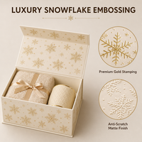 Boîte cadeau de Noël pliable magnétique avec gaufrage, pelliculage mat, doublure en éponge, recyclable pour l'affichage commercial festif