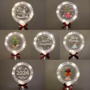 ท็อปเปอร์เค้กคริสต์มาสอะคริลิคพร้อมไฟ LED รูปน้ำผึ้งและหวานๆ ขนาด 9x18 ซม. สำหรับตกแต่งเค้ก - Product Image 5