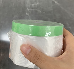Suministro de fábrica Película de enmascarar Película de PE con cinta Película de enmascarar con tratamiento <span class=keywords><strong>Corona</strong></span> para pintar Enmascarar o proteger - Product Image 6