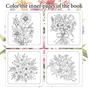 Livre <span class=keywords><strong>de</strong></span> <span class=keywords><strong>coloriage</strong></span> pour adultes avec des motifs <span class=keywords><strong>de</strong></span> fleurs pour soulager le stress - Product Image 3