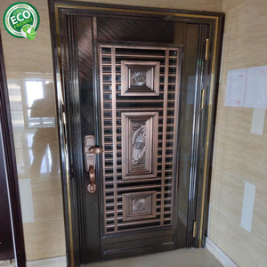 Porte d'entrée extérieure de style américain de haute qualité, porte d'entrée moderne en aluminium moulé, porte d'entrée principale résidentielle - Product Image 1