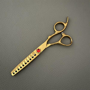 กรรไกรตัดผมทรงก้างปลาสีทอง ขนาด 6 นิ้ว สำหรับช่างเสริมสวย ใบมีดมาตรฐานสำหรับคนถนัดขวา - Product Image 1