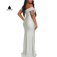 Vert fossette femmes vêtements personnalisés dame Satin tissus robes de bal une épaule enveloppement Chic robe de soirée robe élégante