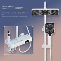 Laiton affichage numérique salle de bain lumière LED robinet de douche Piano clé douche mélangeur ensemble système plate-forme ensemble de douche