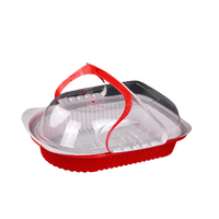 Boîte à emporter en plastique PET jetable résistante aux hautes températures, anti-buée, portable, pour poulet rôti et canard, qualité alimentaire PP