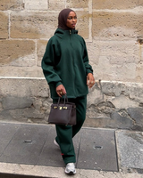 Ensemble de survêtement 2 pièces personnalisé haut de gamme pour femme, comprenant une tunique zippée à capuche à manches longues et un pantalon, idéal pour l'entraînement – Collection 2026