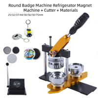 Nouvelle machine manuelle d'occasion pour la fabrication de badges métalliques, de porte-clés et de plaques nominatives miroir de 58 mm, presse à boutons-pression pour restaurant